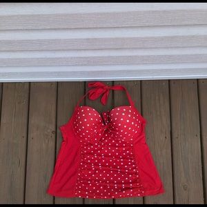 Red Polka-Dot Bathing Suit Top